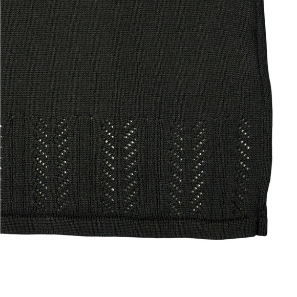 Alfred Dunner Embellished Embroidered Short Sleeve Sweater. Black Tan LG #1508 - Picture 6 of 7